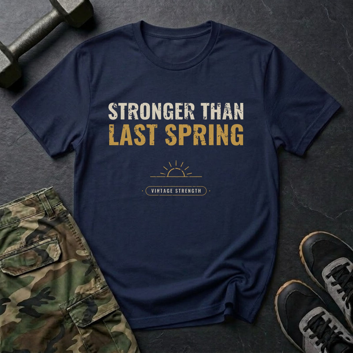 Stronger Than Last Spring T-Shirt in Navy