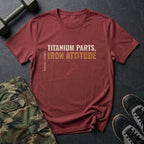 Titanium Parts, Iron Attitude T-Shirt in Heather Cardinal