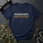 Titanium Parts, Iron Attitude T-Shirt in Navy