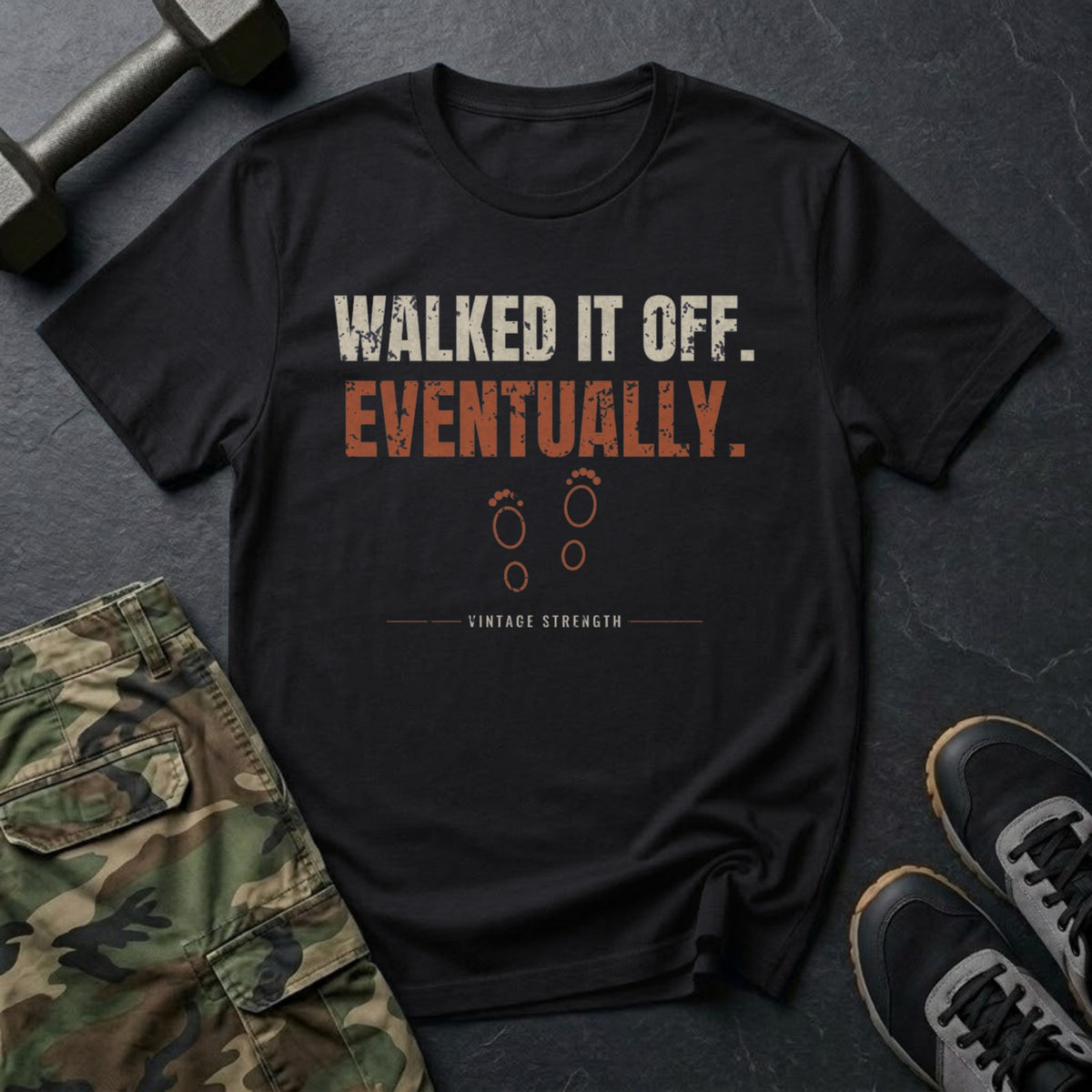 Walked It Off. Eventually. T-Shirt in Black