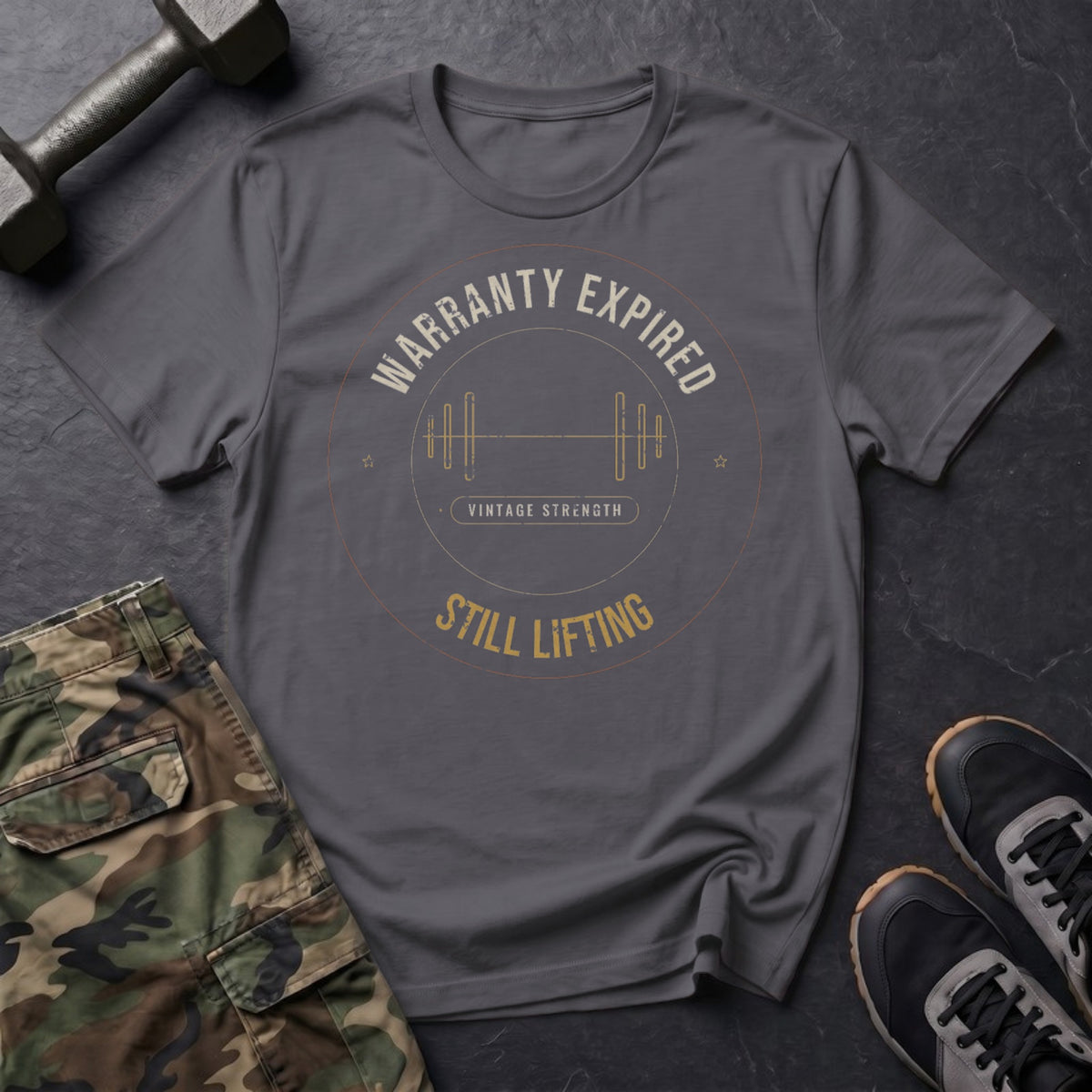 Warranty Expired, Still Lifting T-Shirt in Charcoal