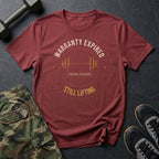 Warranty Expired, Still Lifting T-Shirt in Heather Cardinal