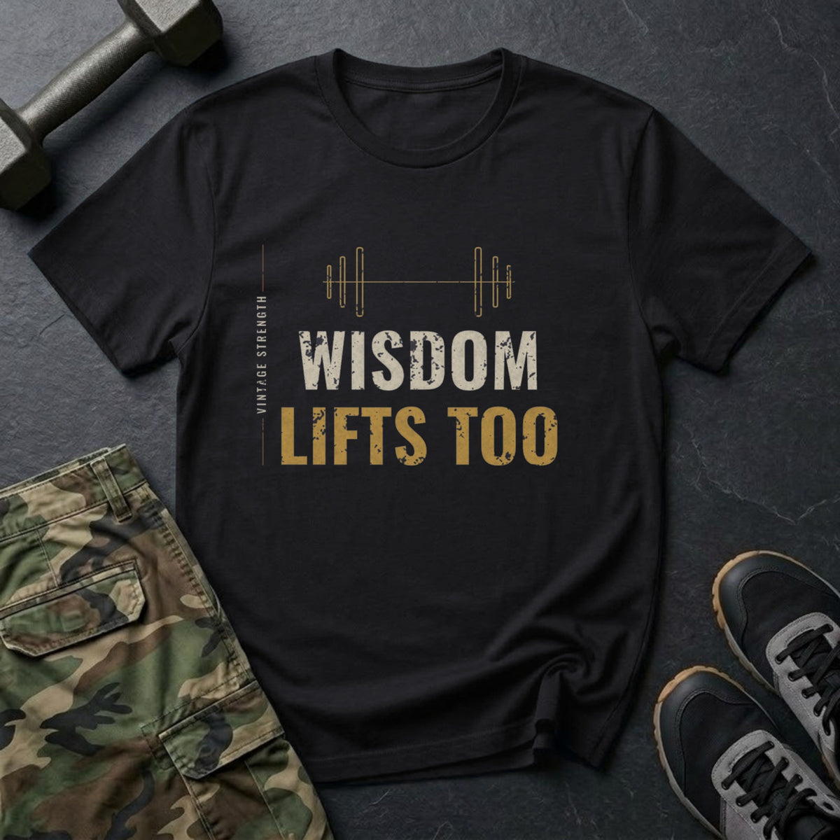 Wisdom Lifts Too T-Shirt in Black