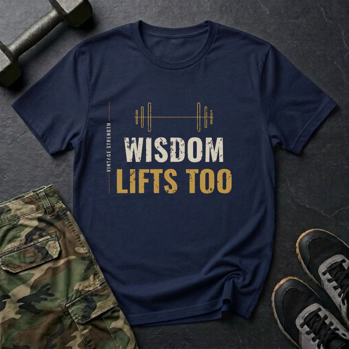 Wisdom Lifts Too T-Shirt in Navy